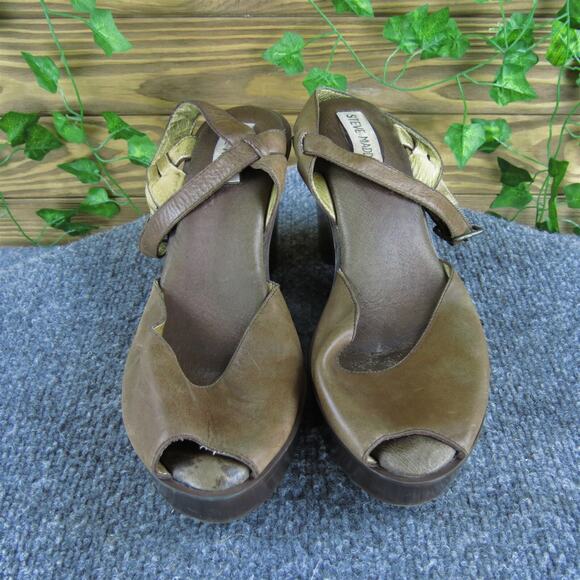 Steve Madden Women's Platform Brown Leather Pump 8.5 Medium Used 2025 - Picture 2 of 6